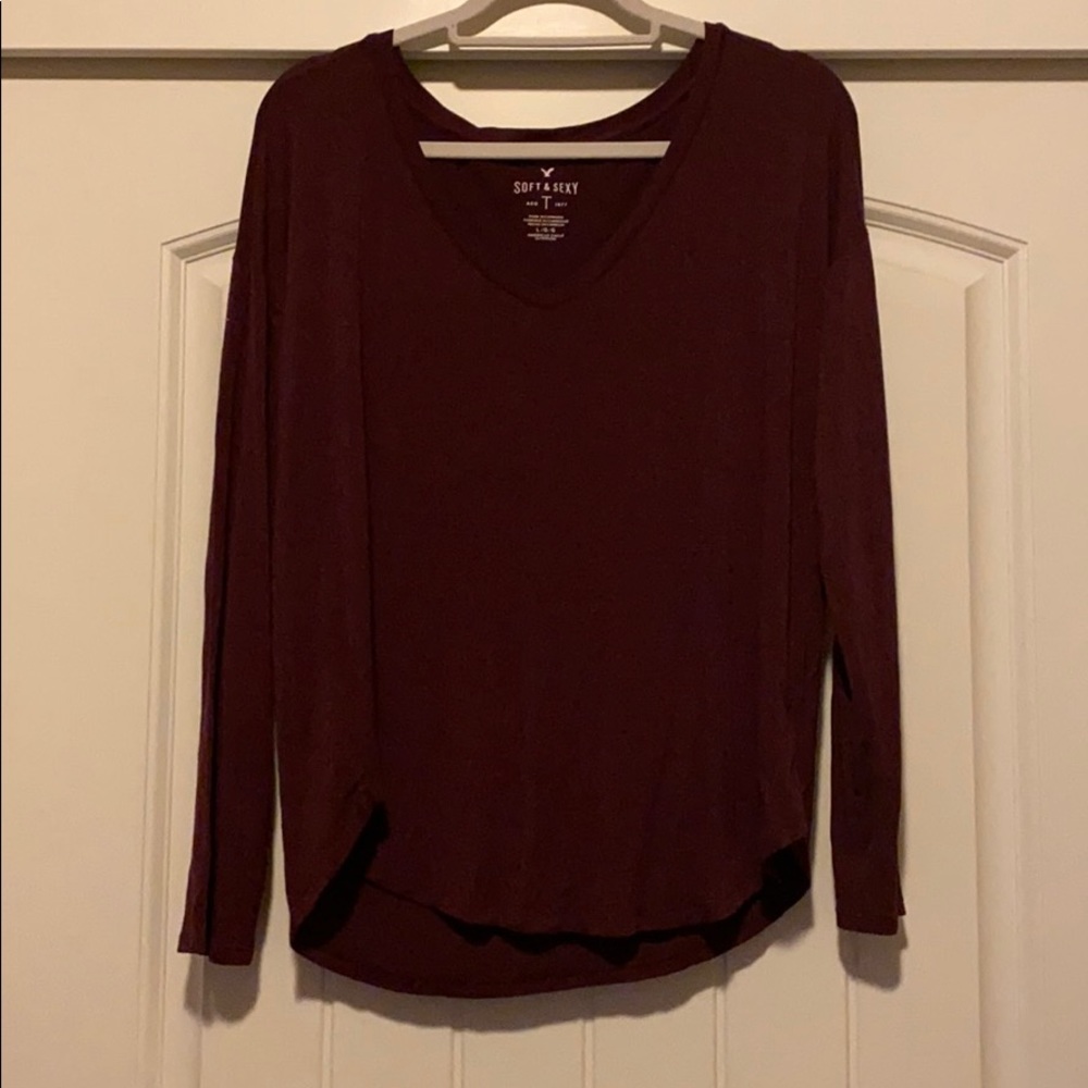 Burgundy Long Sleeve Shirt